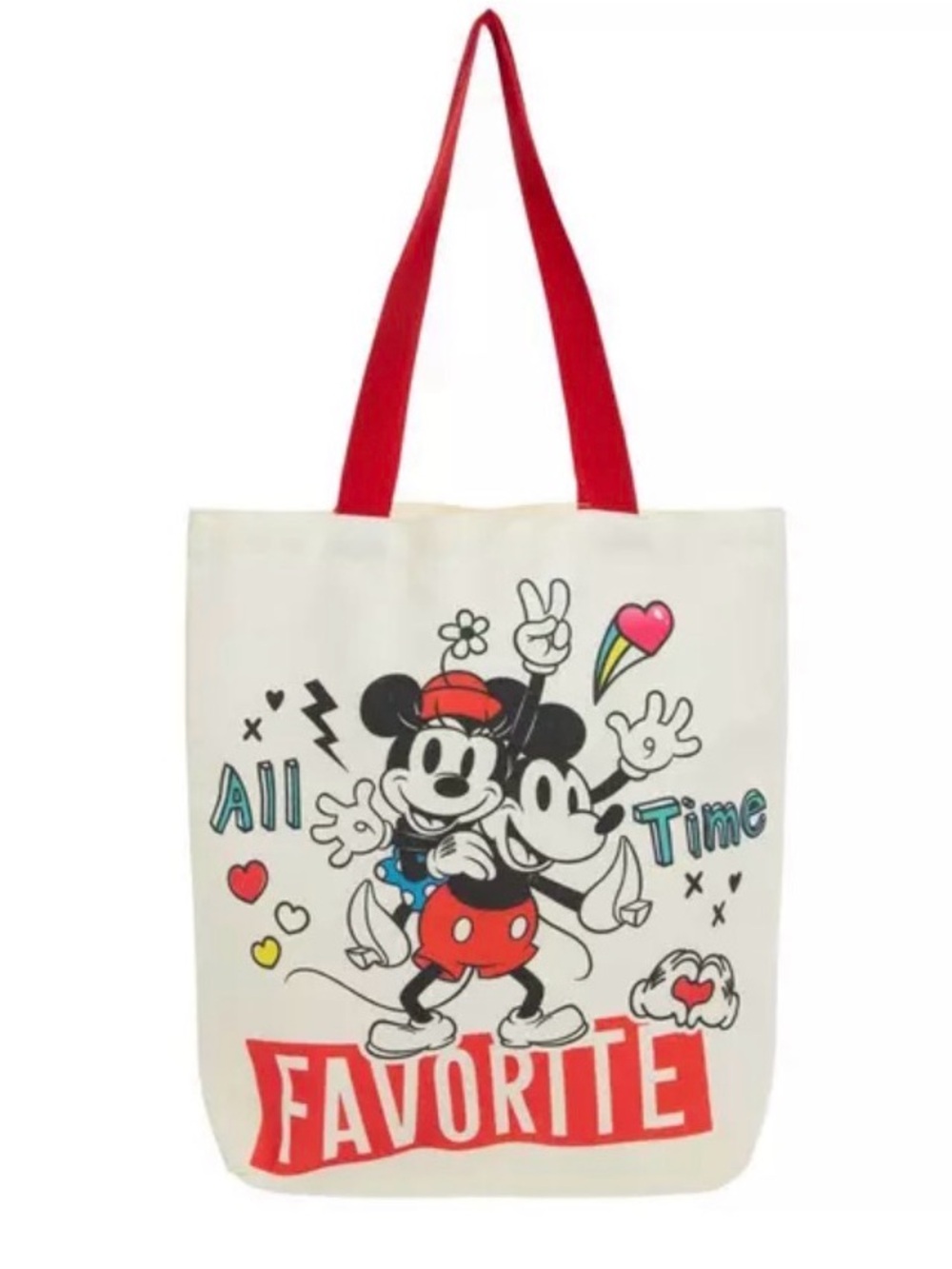 Mickey & Minnie Canvas Tote Bag